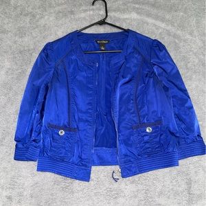 White House Black Market Cropped Jacket -Blue